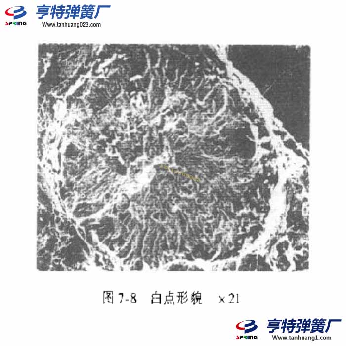 彈簧材料中的白點的氫脆現像